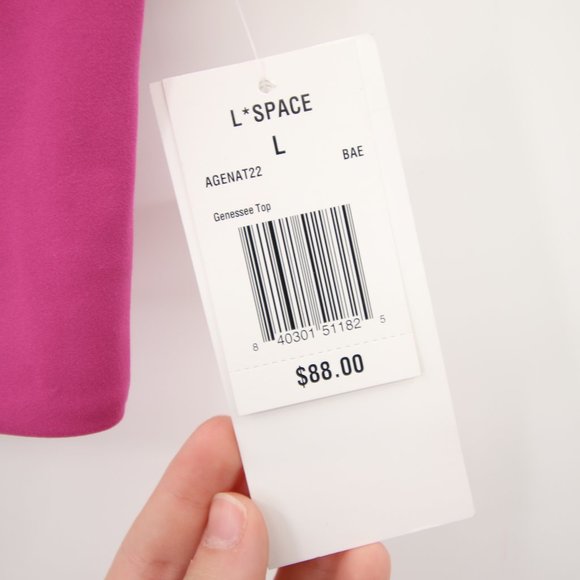 L*Space Pink Purple Genesse Top One Shoulder Sports Bra Size Large NWT - Picture 4 of 8